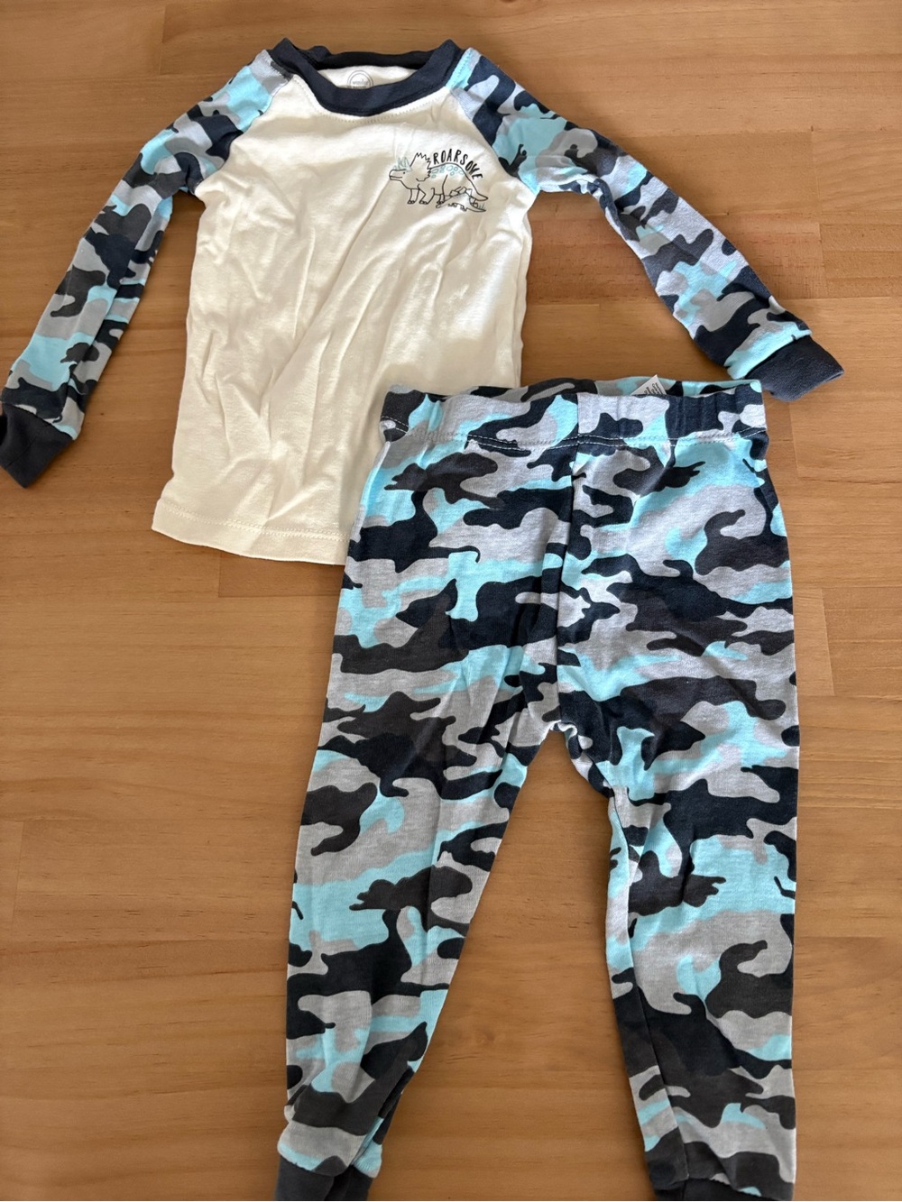Kids Long Sleeve Camo Pajama Set - Blue/Gray